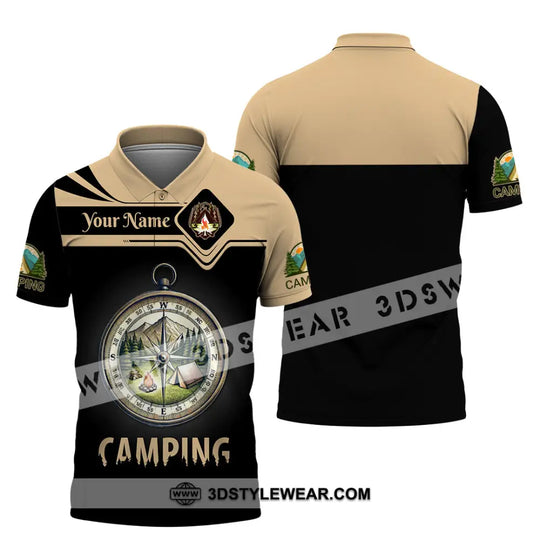 Unisex Shirt, Custom Name Camping Shirt, Camping Polo Long Sleeve, Camping Love T-Shirt style option 4