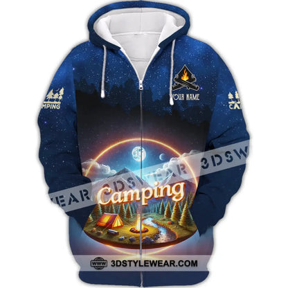 Unisex Shirt Custom Name Camping Shirt Camping Team Uniform Zipper Hoodie / S T-shirt