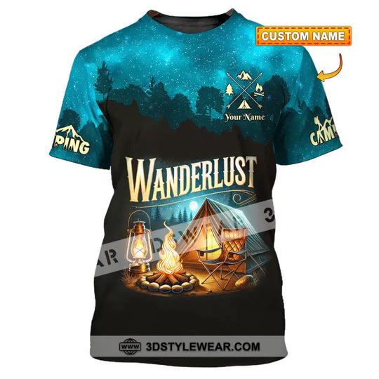 Unisex Shirt, Custom Name Camping Shirt, Wanderlust, Camping Polo Long Sleeve, Camping Love T-Shirt style option 1