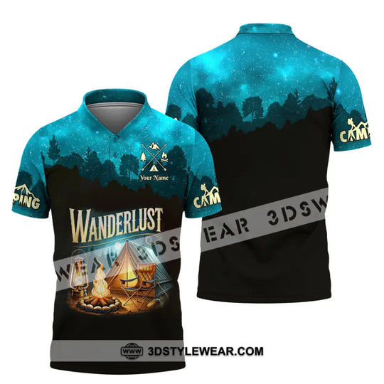 Unisex Shirt, Custom Name Camping Shirt, Wanderlust, Camping Polo Long Sleeve, Camping Love T-Shirt style option 4