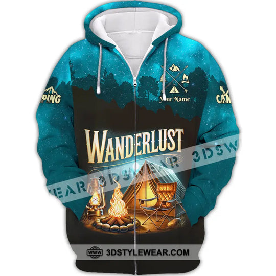 Unisex Shirt, Custom Name Camping Shirt, Wanderlust, Camping Polo Long Sleeve, Camping Love T-Shirt style option 3