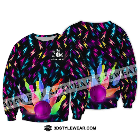 Unisex Shirt - Custom Name Shirt, Color Bowling Ball Shirt style option 4
