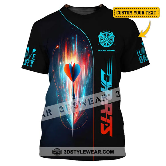Unisex Shirt, Custom Name Dart Shirt, Darts T-Shirt, Gift for Darts Lover, Darts Gamer T-Shirt style option 1