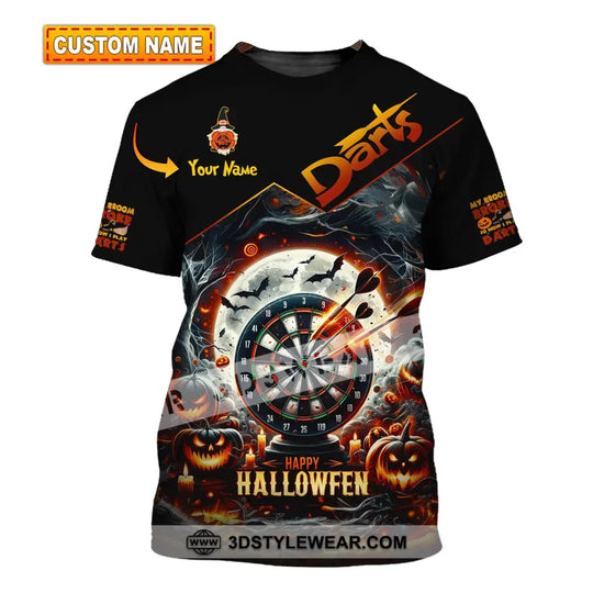 Unisex Shirt, Custom Name Dart Shirt, Halloween Darts T-Shirt, Gift for Darts Lover, Darts Gamer T-Shirt style option 1