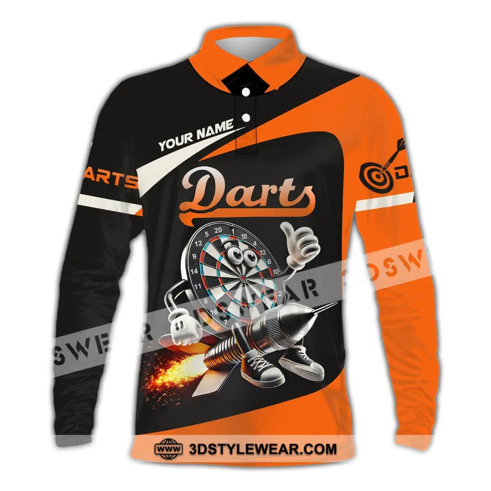 Unisex Shirt Custom Name Dart Lover T-Shirt Long Sleeve Polo / S T-Shirt