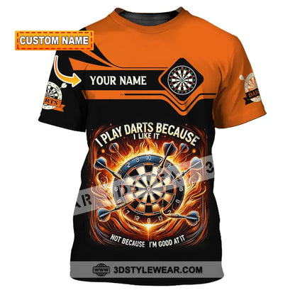 Unisex Shirt Custom Name Darts Dart Lover Hoodie Polo Long Sleeve T-Shirt