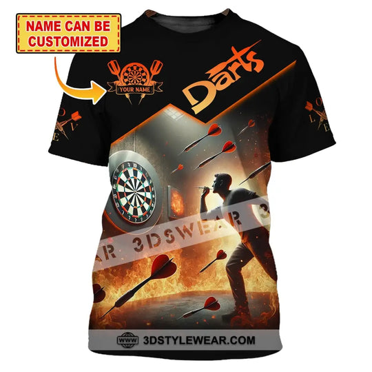 Unisex Shirt, Custom Name Darts Shirt, Dart Player T-Shirt Long Sleeve Polo Shirt style option 1