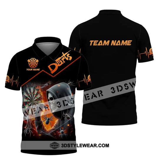 Unisex Shirt, Custom Name Darts Shirt, Dart Player T-Shirt Long Sleeve Polo Shirt style option 4
