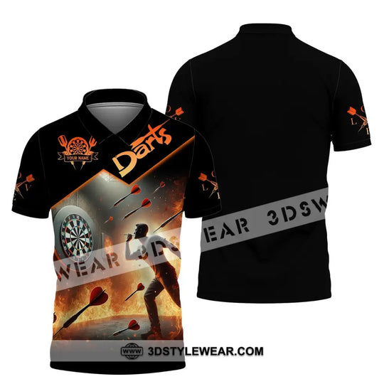 Unisex Shirt, Custom Name Darts Shirt, Dart Player T-Shirt Long Sleeve Polo Shirt style option 4