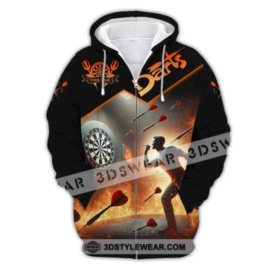 Unisex Shirt, Custom Name Darts Shirt, Dart Player T-Shirt Long Sleeve Polo Shirt style option 3