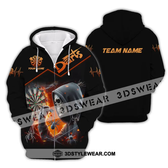 Unisex Shirt, Custom Name Darts Shirt, Dart Player T-Shirt Long Sleeve Polo Shirt style option 3