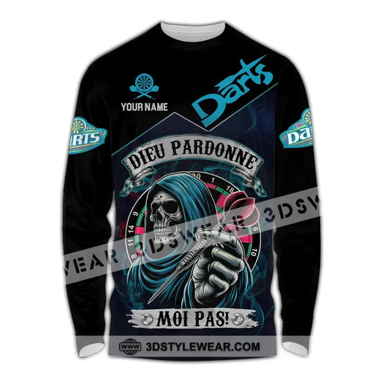 Unisex Shirt - Custom Name Darts Dieu Pardonne Moi Pas Shirt style option 2