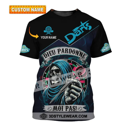 Unisex Shirt - Custom Name Darts Dieu Pardonne Moi Pas Shirt style option 1