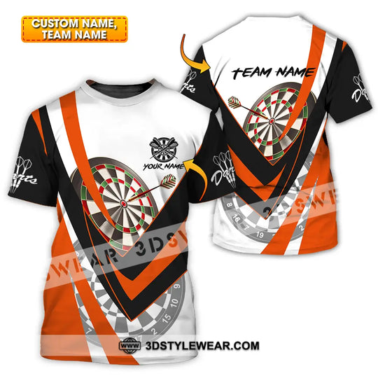 Unisex Shirt - Custom Name Darts Player Shirt Orange Color Classic style option 1