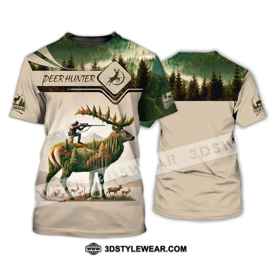 Unisex Shirt, Custom Name Deer Hunter Shirt, Deer Hunting Polo Long Sleeve, Animal Hunter T-Shirt style option 2