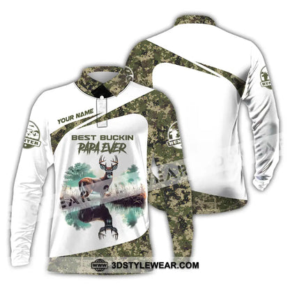Unisex Shirt Custom Name Deer Hunter Hunting Polo Long Sleeve Animal T-Shirt / S T-Shirt