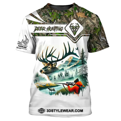 Unisex Shirt Custom Name Deer Hunter Hunting Polo Long Sleeve Animal T-Shirt / S T-Shirt