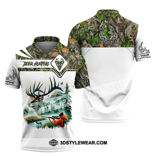 Unisex Shirt, Custom Name Deer Hunter Shirt, Deer Hunting Polo Long Sleeve, Animal Hunter T-Shirt style option 4