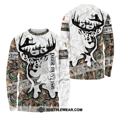 Unisex Shirt - Custom Name Deer Hunting Long Sleeve / S T-Shirt