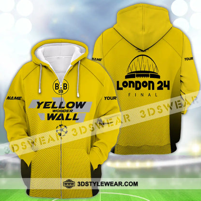 Unisex Shirt - Custom Name Der Bvb London 24 Final Champions League Zipper Hoodie / S T-Shirt