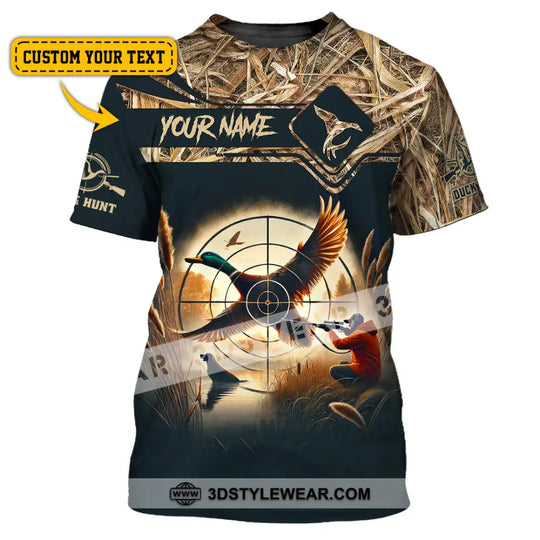 Unisex Shirt, Custom Name Duck Hunter Shirt, Duck Hunting Polo Long Sleeve, Animal Hunter T-Shirt style option 1