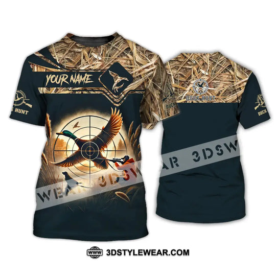 Unisex Shirt, Custom Name Duck Hunter Shirt, Duck Hunting Polo Long Sleeve, Animal Hunter T-Shirt style option 2