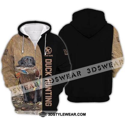 Unisex Shirt - Custom Name Duck Hunting Zipper Hoodie / S T-Shirt