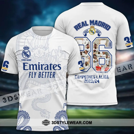 Unisex Shirt - Custom Name Emirates Fly Better Los Blancos Champions Laliga Shirt style option 2