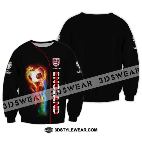 Unisex Shirt - Custom Name, England Fire Ball Black Shirt style option 4