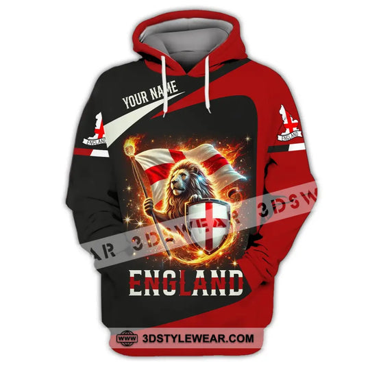 Unisex Shirt - Custom Name Shirt England Fire Lion style option 2