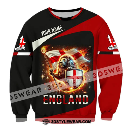 Unisex Shirt - Custom Name Shirt England Fire Lion style option 4