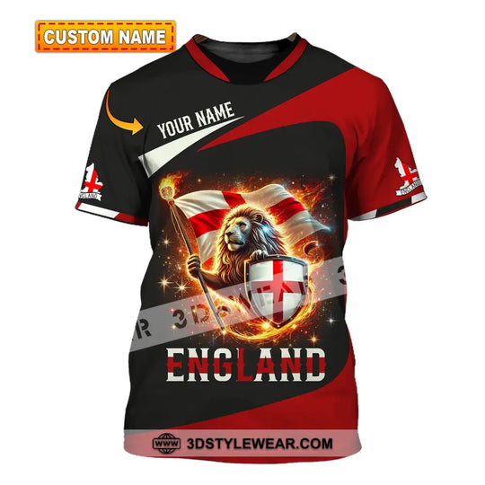 Unisex Shirt - Custom Name Shirt England Fire Lion style option 1