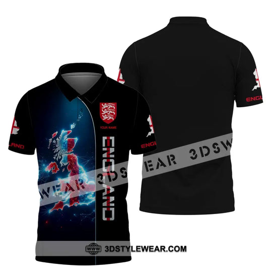 Unisex Shirt, Custom Name England Shirt, England Flag Polo Long Sleeve Shirt, English Shirt style option 4