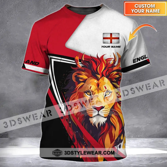 Unisex Shirt - Custom Name Shirt - England Lion Name Clothing style option 1