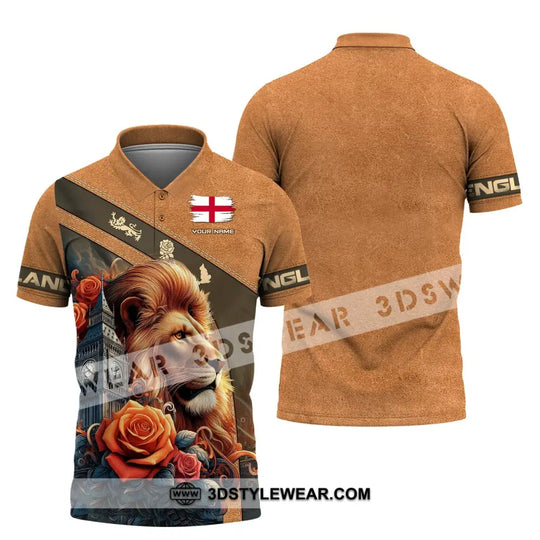 Unisex Shirt, Custom Name England Shirt, England Love Polo Long Sleeve Shirt, English Shirt style option 4