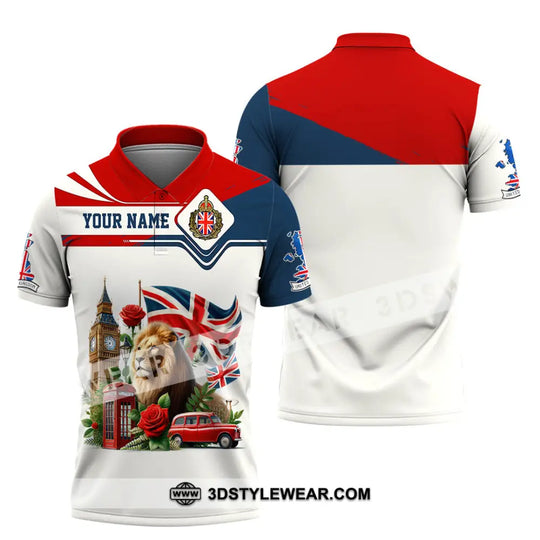 Unisex Shirt, Custom Name England Shirt, England Lover Polo Long Sleeve Shirt, English Gift style option 4