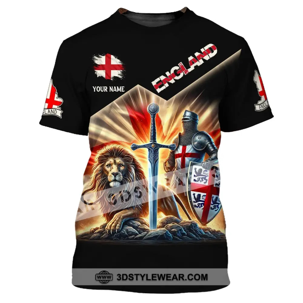 Unisex Shirt Custom Name England Polo Long Sleeve English T-Shirt / S