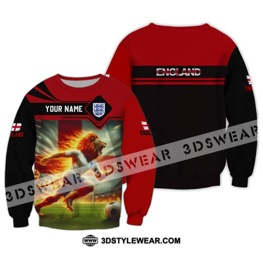 Unisex Shirt - Custom Name, England Team Red And Black Shirt style option 4