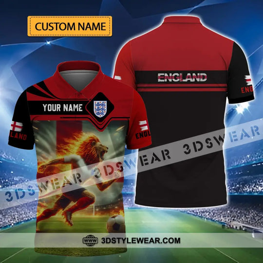 Unisex Shirt - Custom Name, England Team Red And Black Shirt style option 1