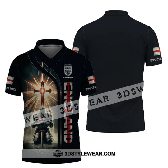 Unisex Shirt, Custom Name England Shirt, United Kingdom Polo Long Sleeve, English Shirt style option 4