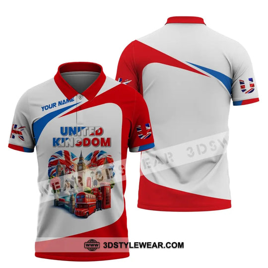 Unisex Shirt, Custom Name England Shirt, United Kingdom Polo Long Sleeve, English Shirt style option 4