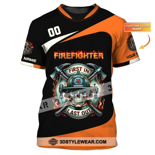 Unisex Shirt, Custom Name Fire Fighter T-Shirt, Shirt for Firefighter, Firefighter T-shirt, Firefighter Polo Shirt style option 1