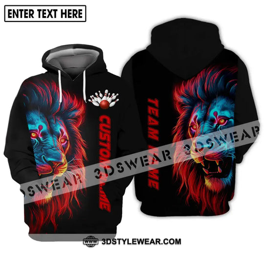 Unisex Shirt - Custom Name Shirt, Fire Lion Bowling Shirt style option 3