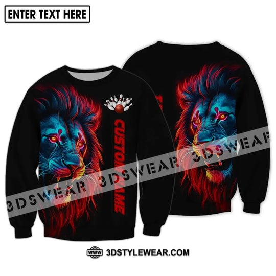 Unisex Shirt - Custom Name Shirt, Fire Lion Bowling Shirt style option 4