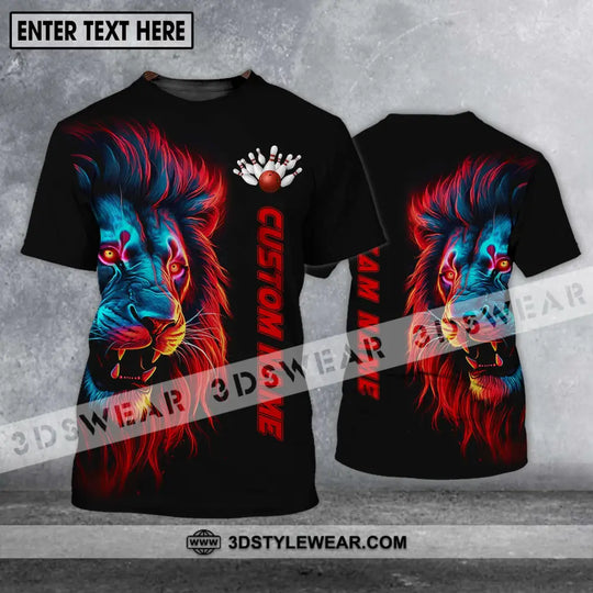 Unisex Shirt - Custom Name Shirt, Fire Lion Bowling Shirt style option 1