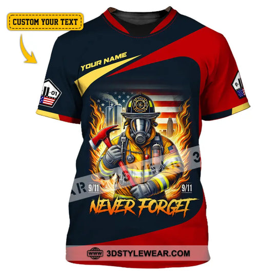 Unisex Shirt, Custom Name Firefighter Shirt, Firefighter Memorial Shirt, Fallen Firefighters 911 Memorial style option 1