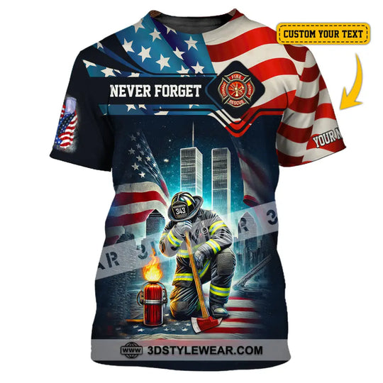 Unisex Shirt, Custom Name Firefighter Shirt, Firefighter Memorial Shirt, Fallen Firefighters 911 Memorial style option 1