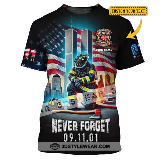 Unisex Shirt, Custom Name Firefighter Shirt, Firefighter Memorial Shirt, Fallen Firefighters 911 Memorial style option 1
