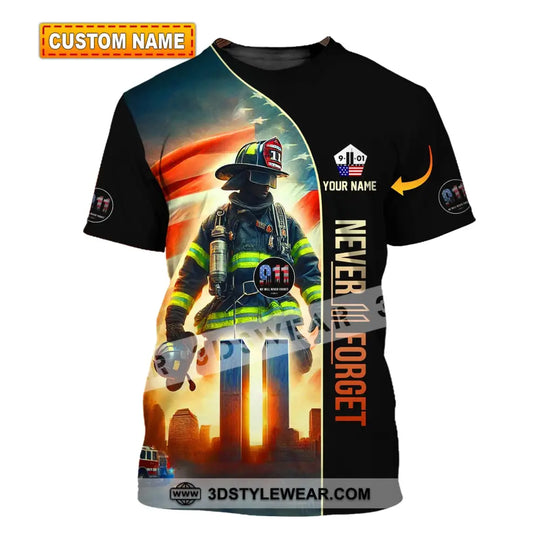 Unisex Shirt, Custom Name Firefighter Shirt, Firefighter Memorial, Fallen Firefighters 911 Memorial T-Shirt style option 1