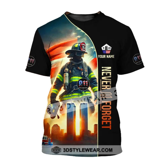 Unisex Shirt, Custom Name Firefighter Shirt, Firefighter Memorial, Fallen Firefighters 911 Memorial T-Shirt style option 2